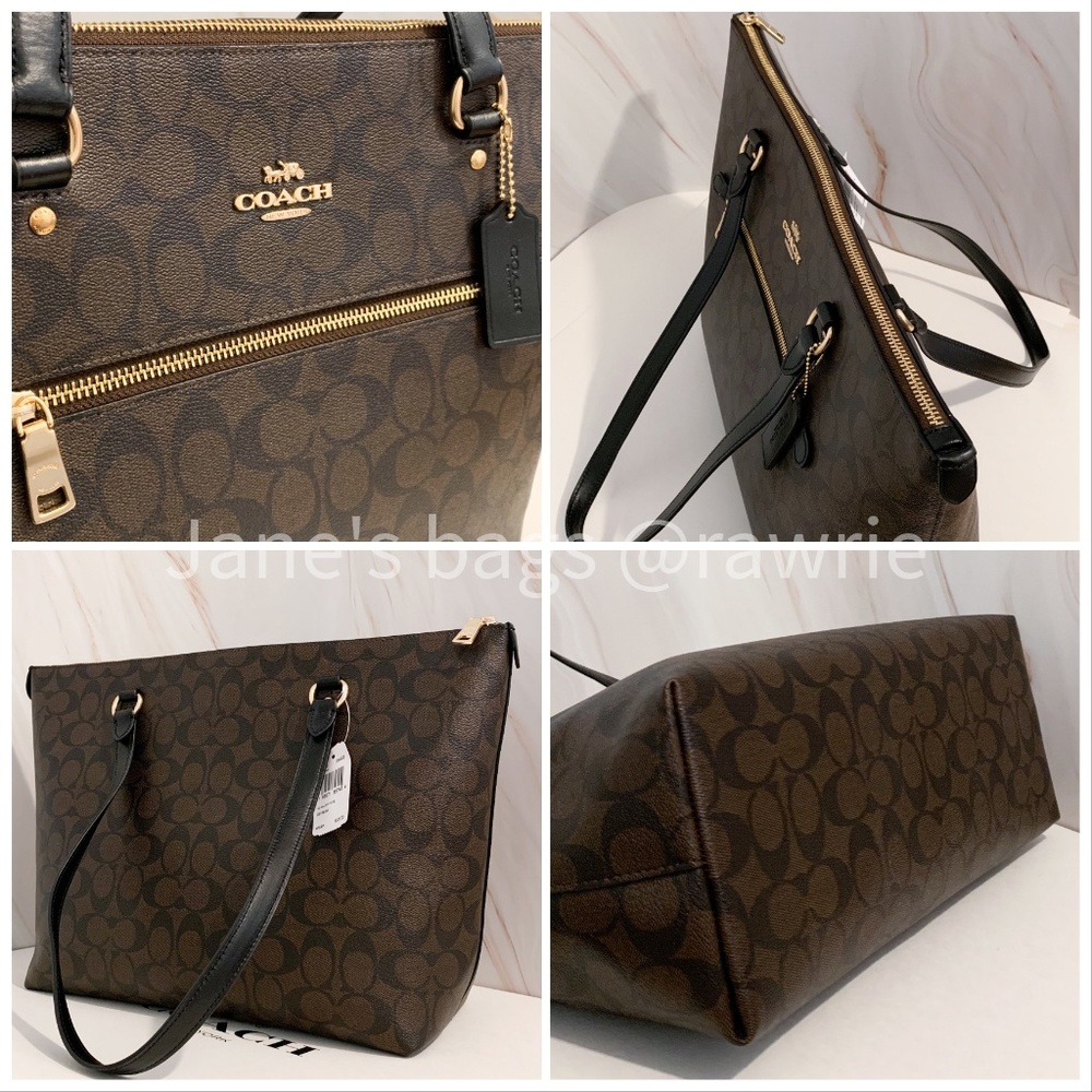 New Coach Signature Gallery Zip Tote - Picture 3 of 4